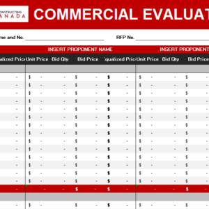 Commercial Evaluation Template